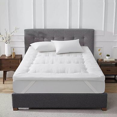 Unikome 4" Ultra Thick Wave Quilted Down Alternative Mattress Topper