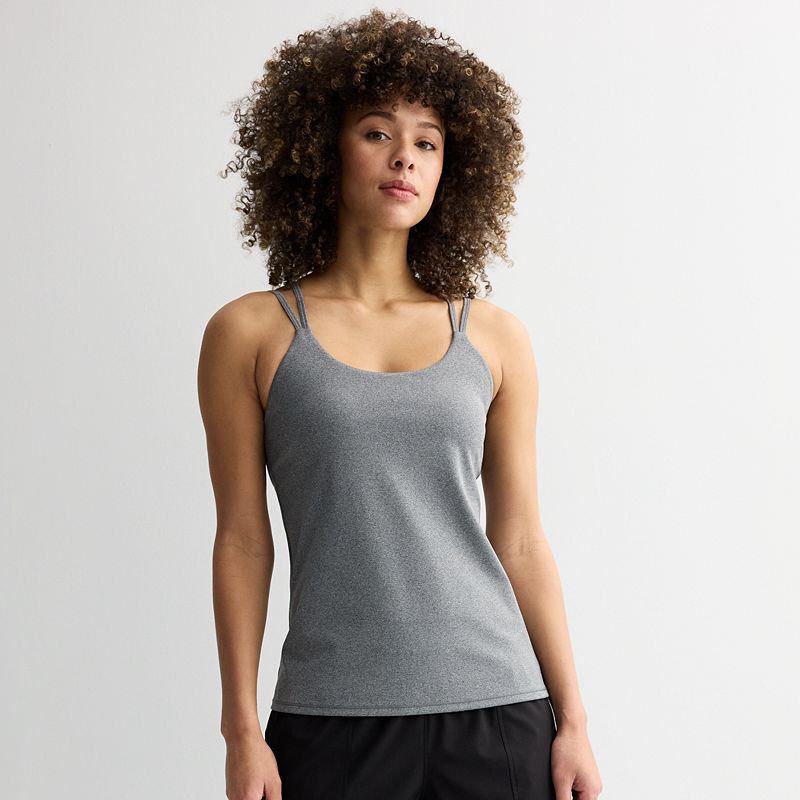 Women's Tek Gear® Ultrastretch Strappy Bra Tank Top, Size: Large, Grey