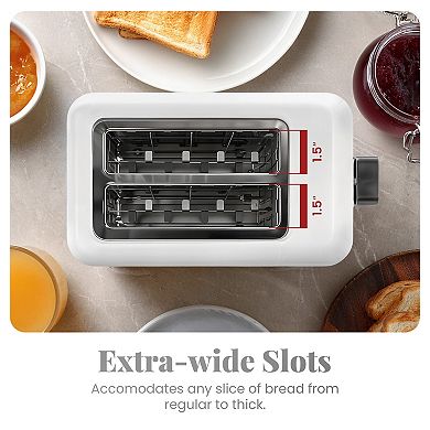 Elite Cuisine 2 Slice Cool Touch Toaster with 7 Toast Settings