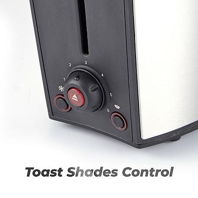 Elite Cuisine Stainless Steel 2-Slice Toaster with Bagel Function