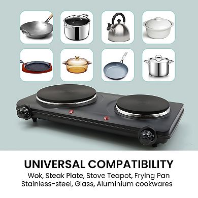 Elite Cuisine Electric Double Cast Burner Hot Plate