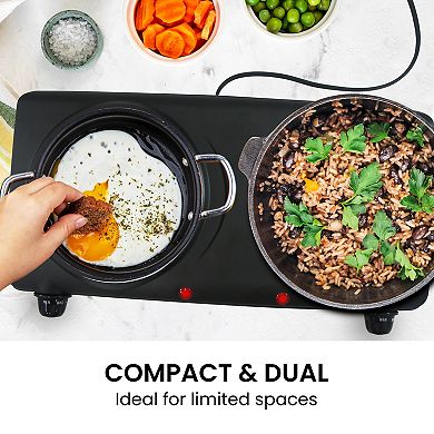 Elite Cuisine Electric Double Cast Burner Hot Plate