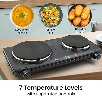 Elite Cuisine Electric Double Cast Burner Hot Plate