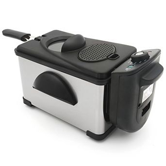 Elite Cuisine Stainless Steel 2-qt Immersion Deep Fryer with Timer