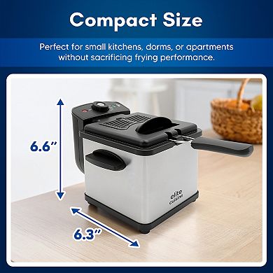 Elite Cuisine 1.6 quart Deep Fryer Stainless Steel