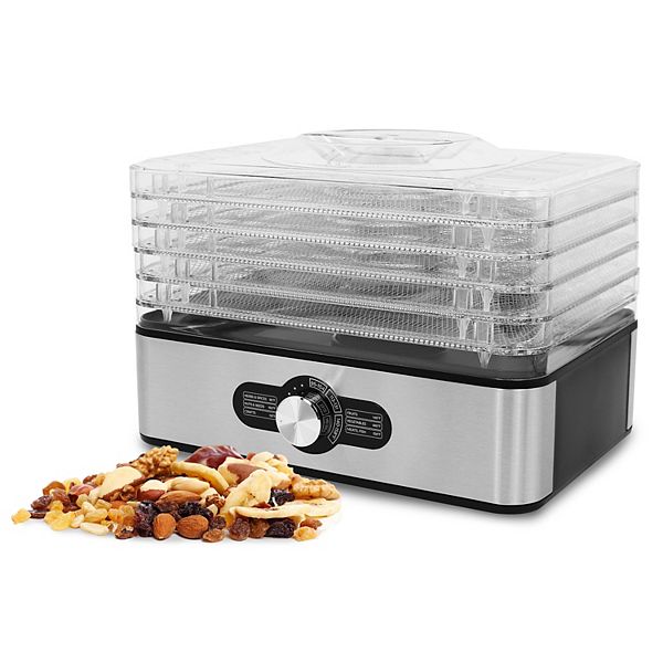 Elite Cuisine 5-Stainless Steel Tray Food Dehydrator with Adjustable Temperature - Multi None