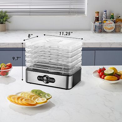 Elite Cuisine 5-Stainless Steel Tray Food Dehydrator with Adjustable Temperature