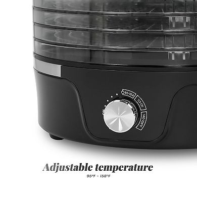 Elite Cuisine Food Dehydrator with Adjustable Temperature Dial and 5 Trays