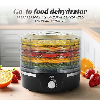 Elite Cuisine Food Dehydrator with Adjustable Temperature Dial and 5 Trays