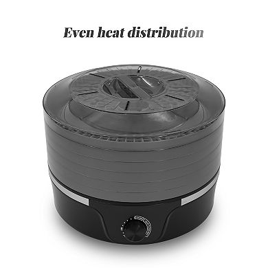 Elite Cuisine Food Dehydrator with Adjustable Temperature Dial and 5 Trays