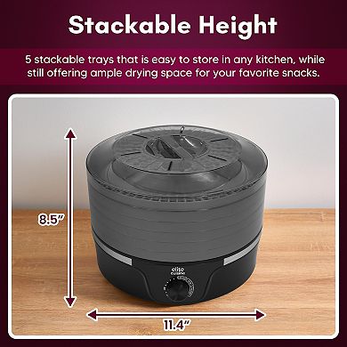 Elite Cuisine Food Dehydrator with Adjustable Temperature Dial and 5 Trays