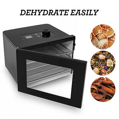 Elite Cuisine Digital Food Dehydrator with 4 Stainless Steel Trays