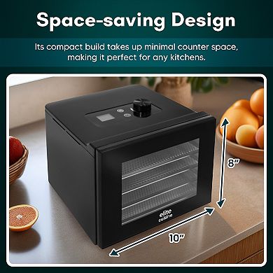 Elite Cuisine Digital Food Dehydrator with 4 Stainless Steel Trays