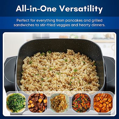 Elite Cuisine 12” Extra Depth 3" Electric Skillet with Glass Lid