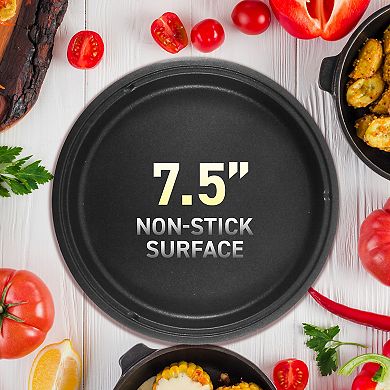 Elite Cuisine 8.5" Round Mini Skillet with Glass lid