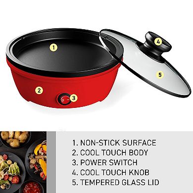 Elite Cuisine 8.5" Round Mini Skillet with Glass lid