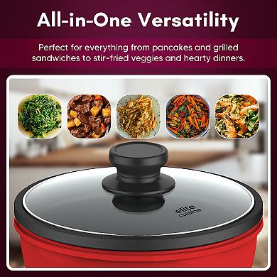 Elite Cuisine 8.5" Round Mini Skillet with Glass lid