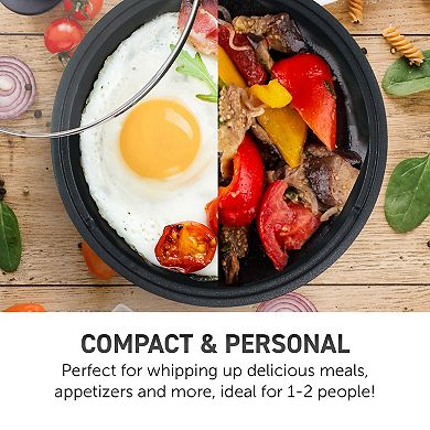 Elite Cuisine 8.5" Round Mini Skillet with Glass lid