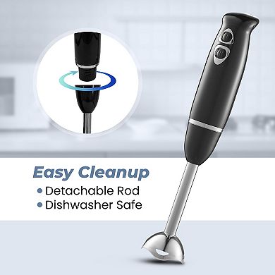 Elite Cuisine 2-speed 500W Hand Blender with Detachable Wand