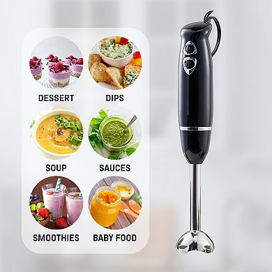 Elite Cuisine 2-speed 500W Hand Blender with Detachable Wand