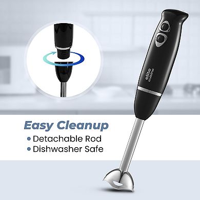 Elite Cuisine 2-speed 500W Hand Blender with Detachable Wand