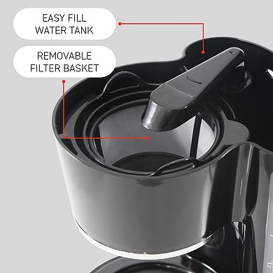 Elite Cuisine 5-Cup Brew & Drip Coffee Maker with Pause & Serve