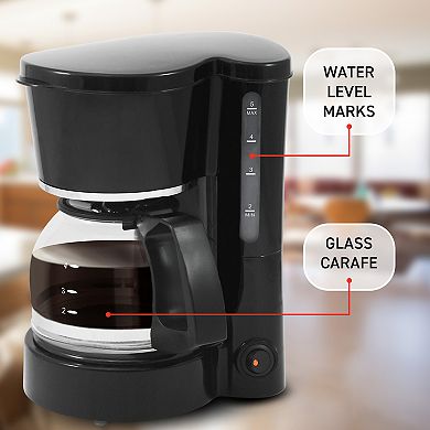 Elite Cuisine 5-Cup Brew & Drip Coffee Maker with Pause & Serve