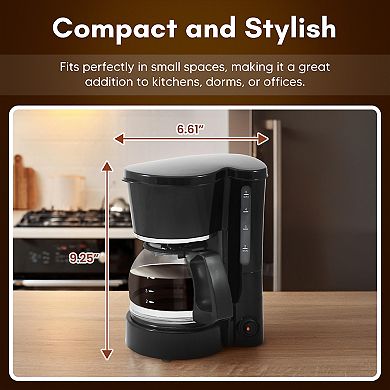 Elite Cuisine 5-Cup Brew & Drip Coffee Maker with Pause & Serve