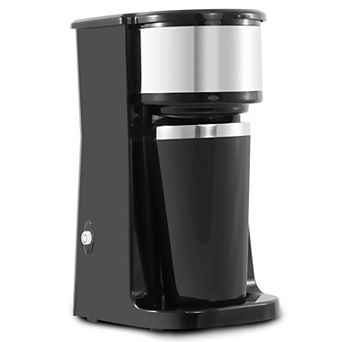 Elite Cuisine Single Serve 14-oz. Personal Coffee Maker with Stainless Steel Travel Mug