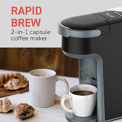 Elite Cuisine Rapid Brew Technology 2-in-1 Capsule Coffee Maker