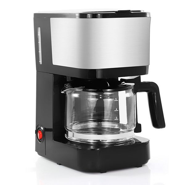 Elite Cuisine 5-Cup Brew & Drip Coffee Maker with Pause & Serve - Black