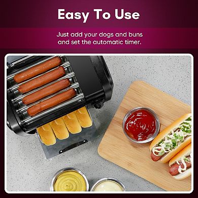 Elite Cuisine Hot Dog Roller and Bun Toaster Oven