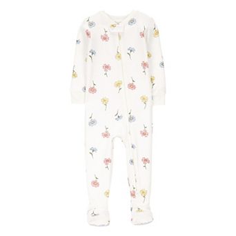 Baby Girl Carter's Floral Zip-Up PurelySoft 1 pc Footed Pajamas