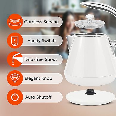Elite Cuisine 1.25-qt. Cool-Touch Stainless Steel Electric Kettle
