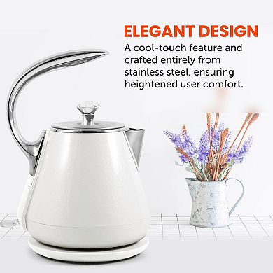 Elite Cuisine 1.25-qt. Cool-Touch Stainless Steel Electric Kettle