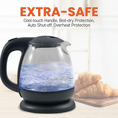 Elite Cuisine 1-Liter Electric Glass Water Kettle