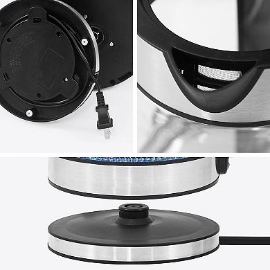 Elite Cuisine Cordless 1.8Qt Glass Kettle with Rapid Boil Technology