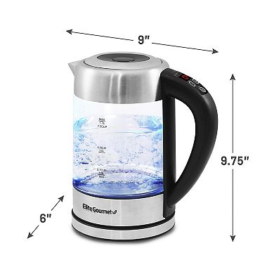 Elite Gourmet Glass Cordless Electric Digital Kettle