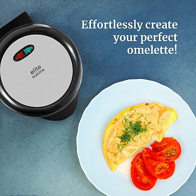 Elite Cuisine Non-Stick Dual Omelet & Frittata Maker with Cool Touch Handle