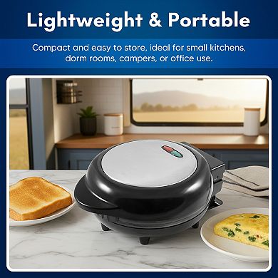 Elite Cuisine Non-Stick Dual Omelet & Frittata Maker with Cool Touch Handle