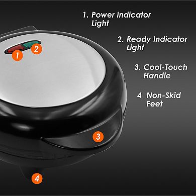 Elite Cuisine Non-Stick Dual Omelet & Frittata Maker with Cool Touch Handle