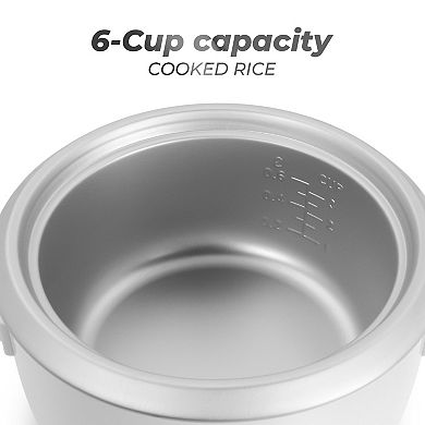 Elite Cuisine 6-Cup Rice Cooker with Glass Lid