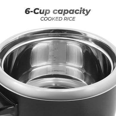 Elite Cuisine 6-cup Rice Cooker with 304 Stainless-Steel Inner Pot