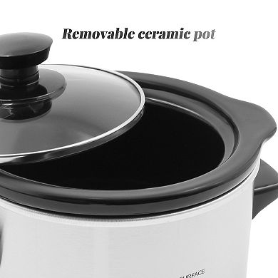 Elite Cuisine 1.5Qt. Mini Slow Cooker with Adjustable Settings and Keep Warm