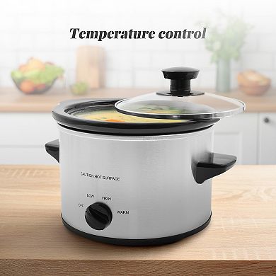 Elite Cuisine 1.5Qt. Mini Slow Cooker with Adjustable Settings and Keep Warm