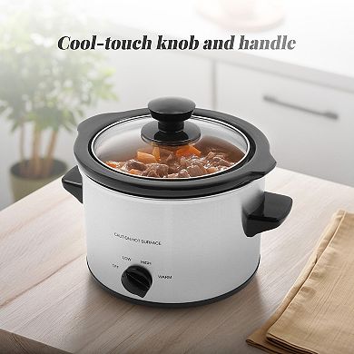 Elite Cuisine 1.5Qt. Mini Slow Cooker with Adjustable Settings and Keep Warm