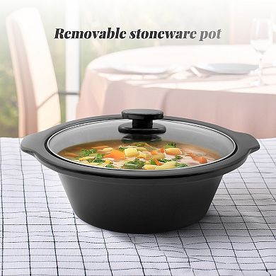Elite Cuisine 6Qt. Slow Cooker with Adjustable Settings and Keep Warm