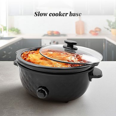 Elite Cuisine 6Qt. Slow Cooker with Adjustable Settings and Keep Warm
