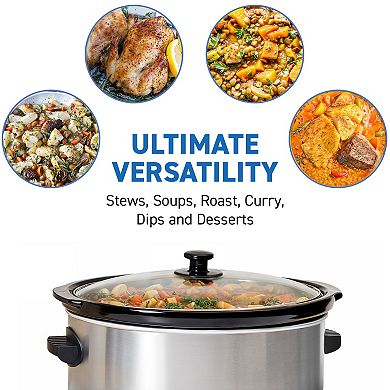 Elite Cuisine 8.5Qt. Stainless Steel Programmable Slow Cooker