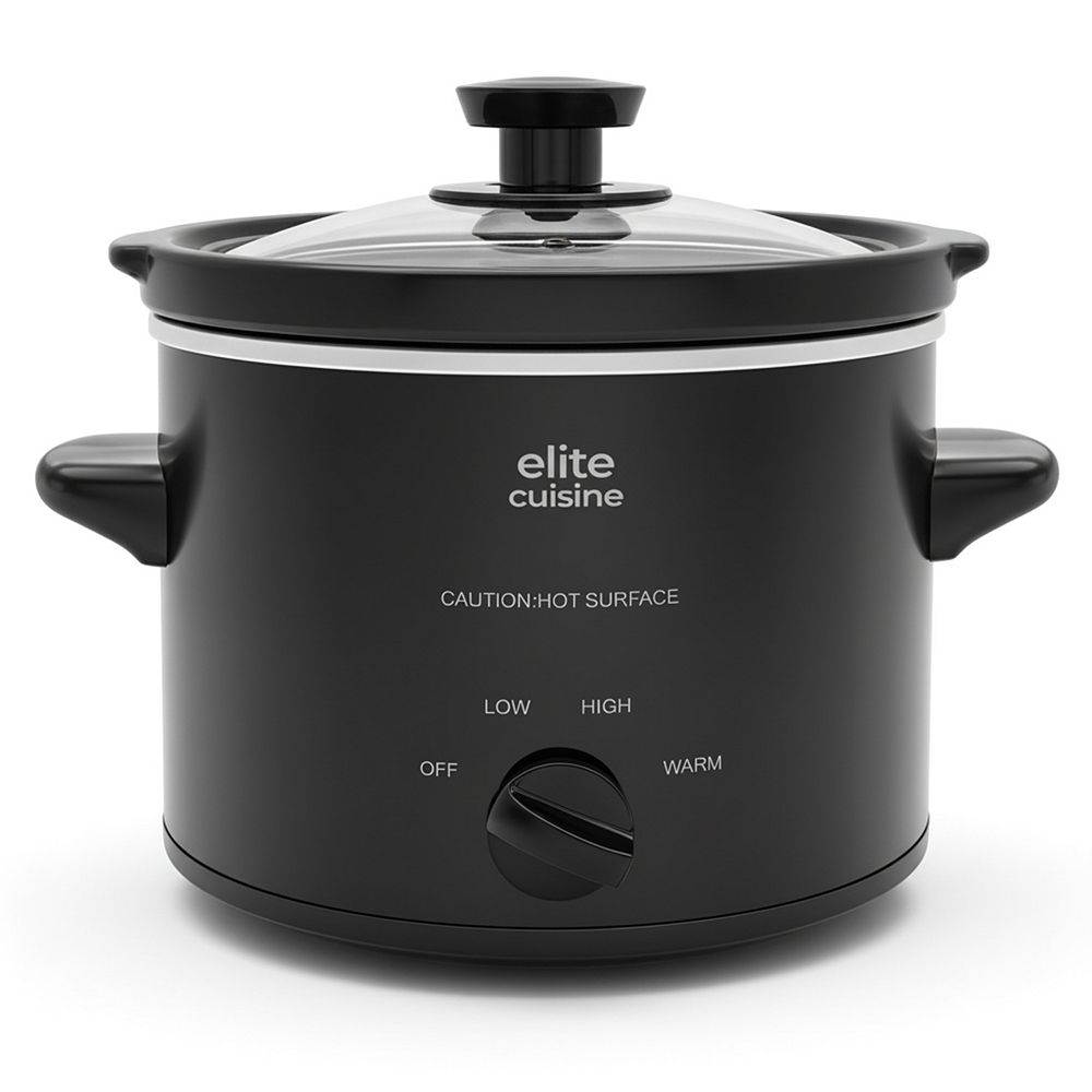 Elite Cuisine 2Qt. Slow Cooker with Adjustable Settings and Keep Warm